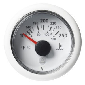 Veratron 52 MM (2-1/16″) ViewLine Temperature Gauge 105&deg;F to 250&deg;F – White Dial/Bezel