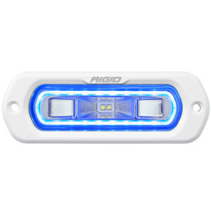RIGID Industries SR-L Series Marine Spreader Light – White Flush Mount – White Light w/Blue Halo