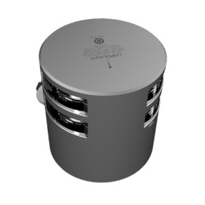 Lopolight Series 301-011 – Double Stacked Masthead Light – 5NM – Horizontal Mount – White – Silver Housing