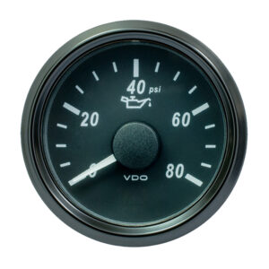 VDO SingleViu 52mm (2-1/16″) Oil Pressure Gauge – 80 PSI – 0-180 Ohm