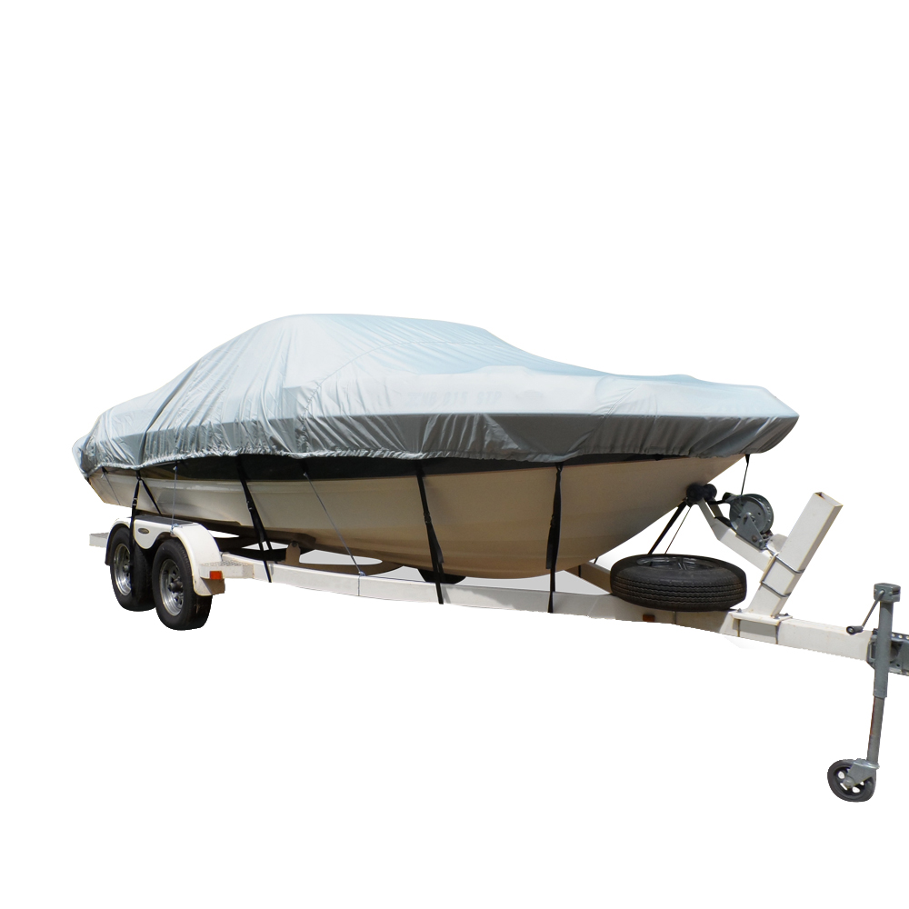 Carver Flex-Fit™ PRO Polyester Size 1 Boat Cover f/V-Hull Fishing Boats & Jon Boats – Grey Carver Flex-Fit™ PRO Polyester Size 1 Boat Cover f/V-Hull Fishing Boats & Jon Boats – Grey