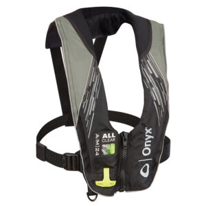 Onyx A/M-24 Series All Clear Automatic/Manual Inflatable Life Jacket – Grey – Adult
