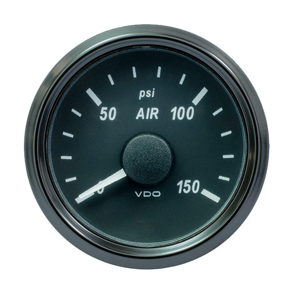 VDO SingleViu 52mm (2-1/16″) Air Pressure Gauge – 150 PSI – 0-180 Ohm VDO SingleViu 52mm (2-1/16″) Air Pressure Gauge – 150 PSI – 0-180 Ohm