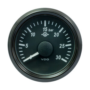 VDO SingleViu 52mm (2-1/16″) Brake Pressure Gauge – 30 Bar – 0-4.5V