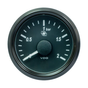VDO SingleViu 52mm (2-1/16″) Turbo Pressure Gauge – 60 PSI – 0-180 Ohm