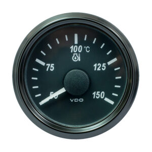 VDO SingleViu 52mm (2-1/16″) Oil Temp. Gauge – Euro – 150&deg; C – 322-18 Ohm