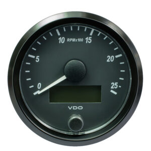 VDO SingleViu 80mm (3-1/8″) Tachometer – 2500 RPM