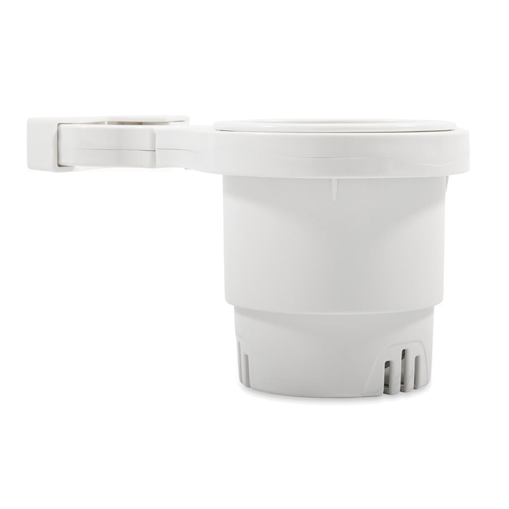 Camco Clamp-On Rail Mounted Cup Holder – Large for Up to 2″ Rail – White Camco Clamp-On Rail Mounted Cup Holder – Large for Up to 2″ Rail – White