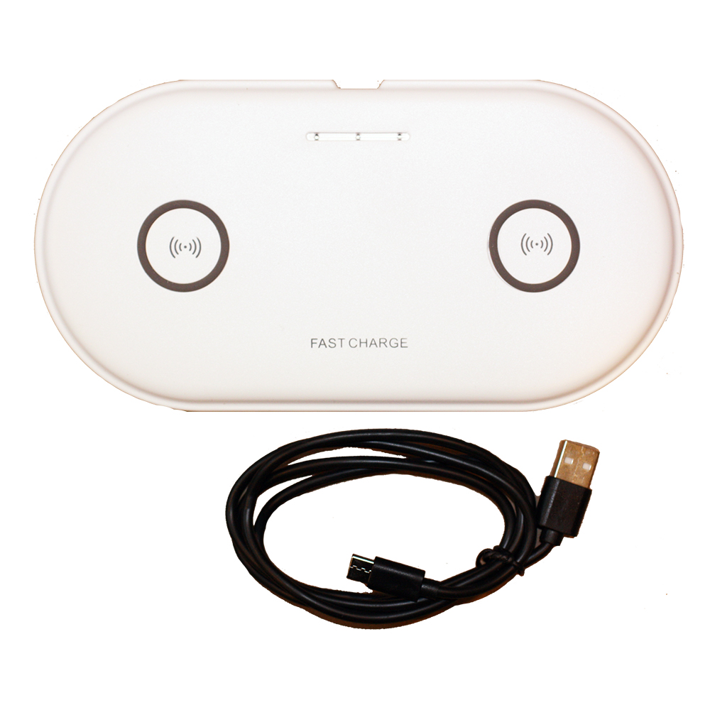 Lunasea Dual Qi Charge Pad – USB Powered (Power Supply Not Included) Lunasea Dual Qi Charge Pad – USB Powered (Power Supply Not Included)
