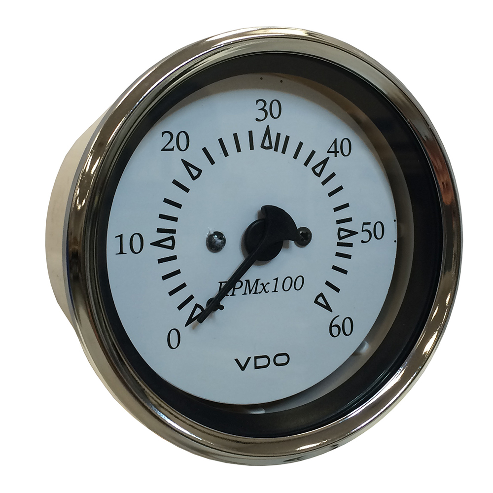 VDO Cockpit Marine 85MM (3-3/8″) Sterndrive Tachometer – White Dial/Chrome Bezel VDO Cockpit Marine 85MM (3-3/8″) Sterndrive Tachometer – White Dial/Chrome Bezel