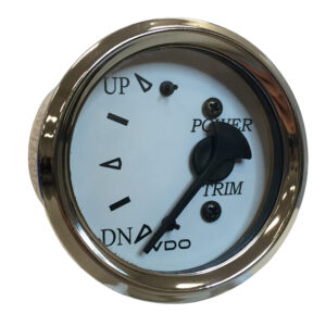 VDO Cockpit Marine 52MM (2-1/16″) Trim Gauge f/Johnson/Envinrude Engines – White Dial/Chrome Bezel