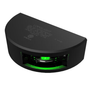 Lopolight Series 301-001 – Starboard Sidelight – 2NM – Vertical Mount – Green – Black Housing – 6M Cable