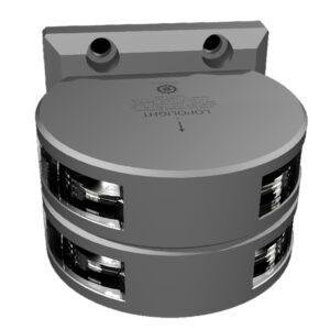 Lopolight Series 201-011 – Double Stacked Masthead Light – 3NM – Vertical Mount – White – Silver Housing