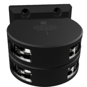 Lopolight Series 201-011 – Double Stacked Masthead Light – 3NM – Vertical Mount – White – Black Housing