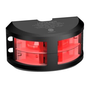 Lopolight Series 200-016 – Double Stacked Navigation Light – 2NM – Vertical Mount – Red -Black Housing