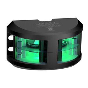 Lopolight Series 200-018 – Double Stacked Navigation Light – 2NM – Vertical Mount – Green – Black Housing