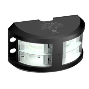 Lopolight Series 200-024 – Double Stacked Navigation Light – 2NM – Vertical Mount – White – Black Housing