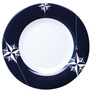 Marine Business Melamine Non-Slip, Flat, Round Dinner Plate – NORTHWIND – 10″ Set of 6