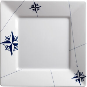 Marine Business Melamine Square, Flat Dinner Plate – NORTHWIND – 10″ x 10″ Set of 6