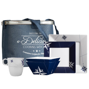 Marine Business Melamine Square Tableware & Basket – NORTHWIND – Set of 24