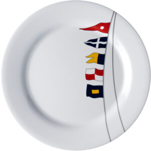 Marine Business Melamine Non-Slip, Flat, Round Dinner Plate – REGATA – 10″ Set of 6