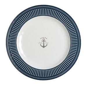 Marine Business Melamine Flat, Round Dinner Plate – SAILOR SOUL – 10″ Set of 6