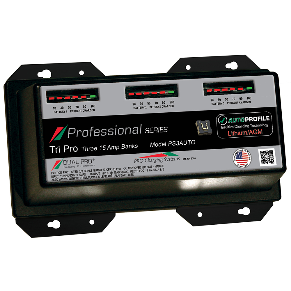 Dual Pro PS3 Auto 15A – 3-Bank Lithium/AGM Battery Charger Dual Pro PS3 Auto 15A – 3-Bank Lithium/AGM Battery Charger