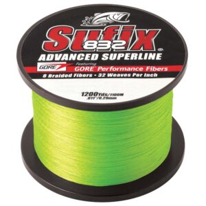Sufix 832&reg; Advanced Superline&reg; Braid – 10lb – Neon Lime – 1200 yds