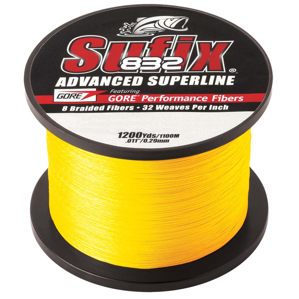 Sufix 832® Advanced Superline® Braid – 10lb – Hi-Vis Yellow – 1200 yds Sufix 832® Advanced Superline® Braid – 10lb – Hi-Vis Yellow – 1200 yds