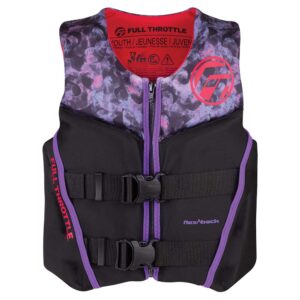 Full Throttle Youth Rapid-Dry Flex-Back Life Jacket – Pink/Black