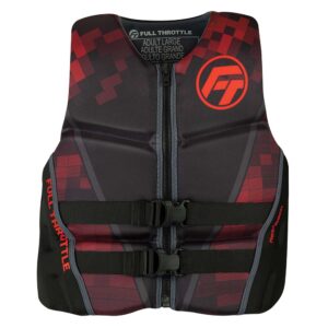 Full Throttle Men's Rapid-Dry Flex-Back Life Jacket – S – Black/Red
