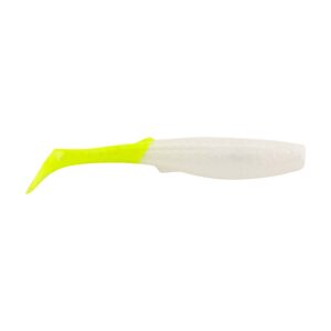 Berkley Gulp!&reg; Paddleshad – 4″ – Pearl White/Chartreuse