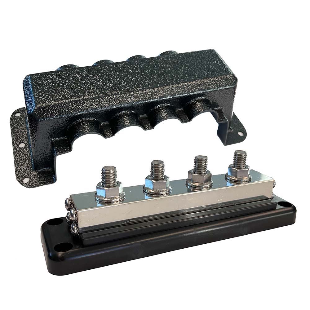 Victron Busbar 600A 4P & Cover 4X 3/8″ Plus 4X M8 Terminals Victron Busbar 600A 4P & Cover 4X 3/8″ Plus 4X M8 Terminals