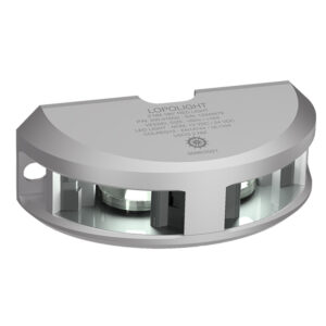 Lopolight Series 200-024 – Navigation Light – 2NM – Vertical Mount – White – Silver Housing – 6M Cable