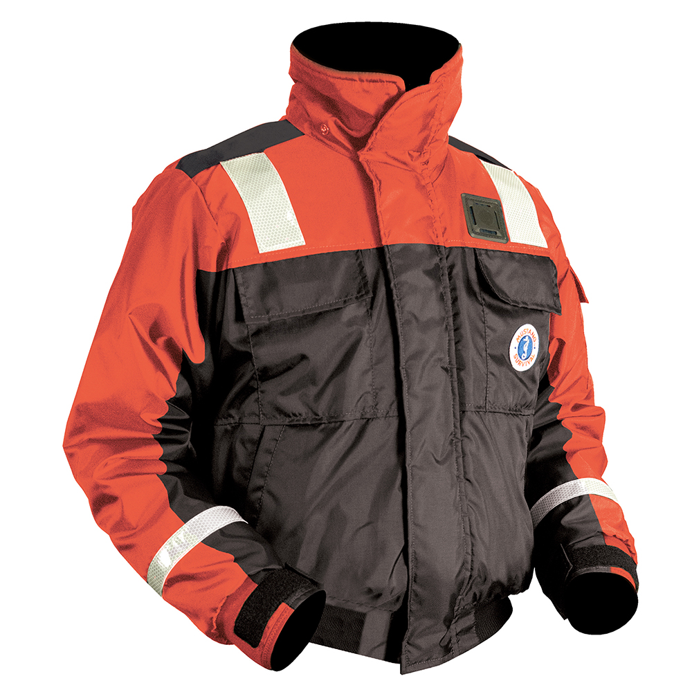 Mustang Classic Flotation Bomber Jacket w/Reflective Tape – Orange/Black – XXL Mustang Classic Flotation Bomber Jacket w/Reflective Tape – Orange/Black – XXL