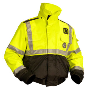 Mustang ANSI High Vis Flotation Bomber Jacket – Fluorescent Yellow/Green/Black – XXXL