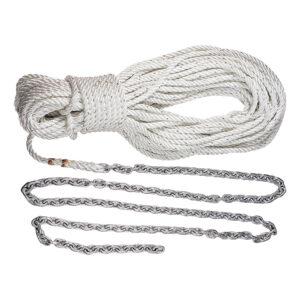 Lewmar Anchor Rode 215′-15′ of 1/4″ Chain & 200′ of 1/2″ Rope w/Shackle