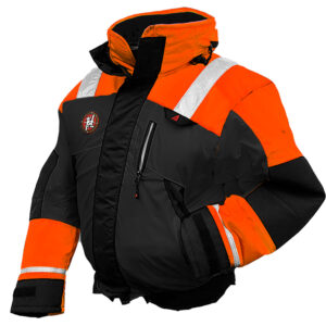 First Watch AB-1100 Flotation Bomber Jacket – Hi-Vis Orange/Black – Small