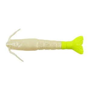 Berkley Gulp!&reg; Saltwater Shrimp – 3″ – Pearl White/Chartreuse