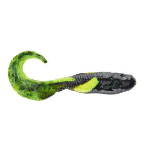 Berkley Gulp!&reg; Saltwater Swimming Mullet – 4″ – Black Chartreuse Fuze