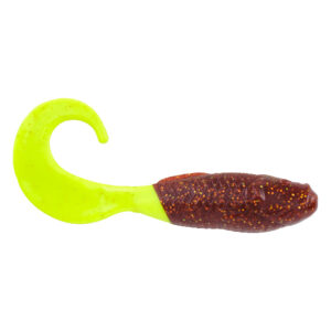 Berkley Gulp!&reg; Saltwater Swimming Mullet – 4″ – Root Beer Gold/Chartreuse