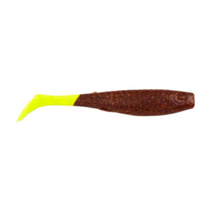 Berkley Gulp!&reg; Saltwater Paddleshad – 4″ – Root Beer Gold/Chartreuse