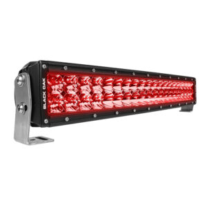Black Oak 20″ Curved Double Row Red LED Predator Hunting Light Bar – Combo Optics – Black Housing – Pro Series 3.0