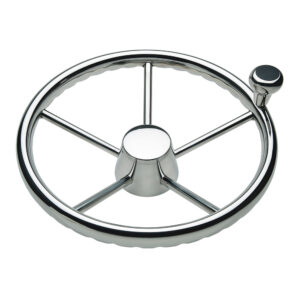Schmitt Marine 170 Finger Grip Destroyer 5-Spoke 15.5″ Stainless Steel Cap 3/4″ Tapered Shaft w/Knob