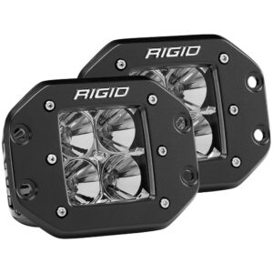 RIGID Industries D-Series PRO Flood Flush Mount Black Light – Pair