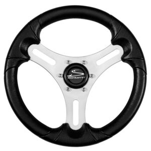Schmitt Marine Torcello Lite 13″ Wheel – Black Polyurethane Wheel w/Silver Spokes & Black Cap- 3/4″ Tapered Shaft