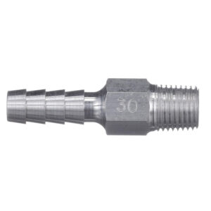Universal Aluminum Fuel Hose Fitting – 1/4″ NPT x 3/8″ Barb – (Anti-Siphon Valve)