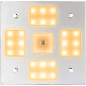 Sea-Dog Square LED Mirror Light w/On/Off Dimmer – White & Blue