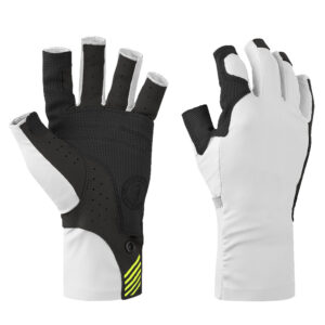 Mustang Traction UV Open Finger Gloves – White & Black – Medium