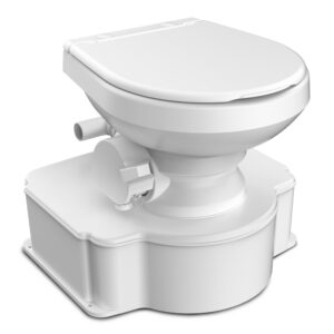 Dometic&trade; White M65 Marine Gravity Toilet – Standard Seat Size w/Foot Pedal
